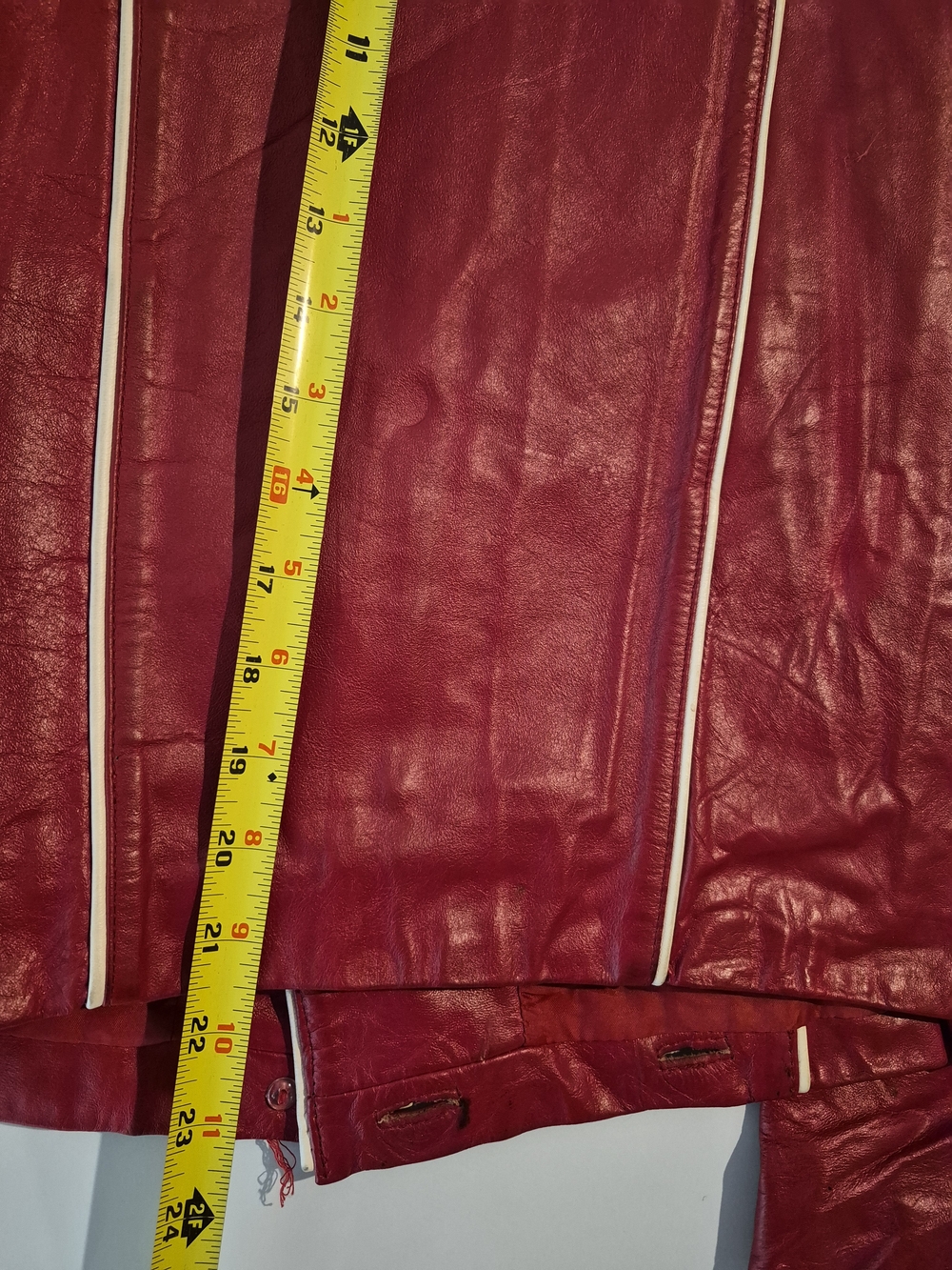 Wilsons Leather Hot Pink Leather Jacket and Pants Set with Contrast Piping - Picture 12 of 12